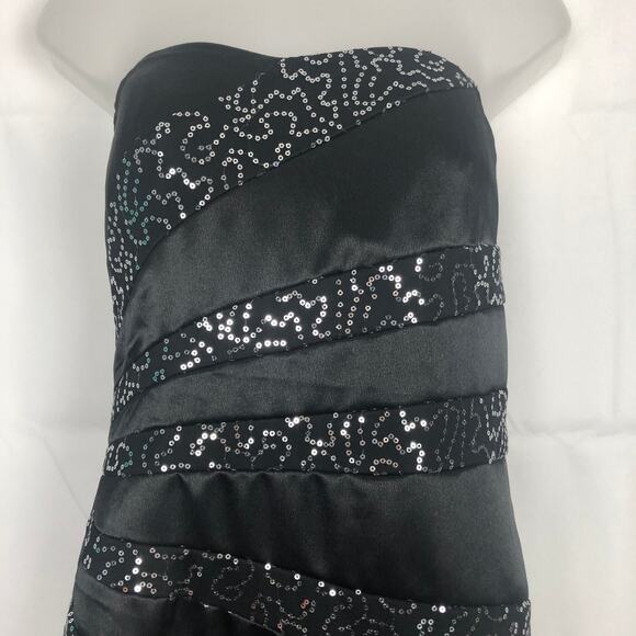 BCX Strapless Sequin Embellished Mini Black Dress - Picture 3 of 12